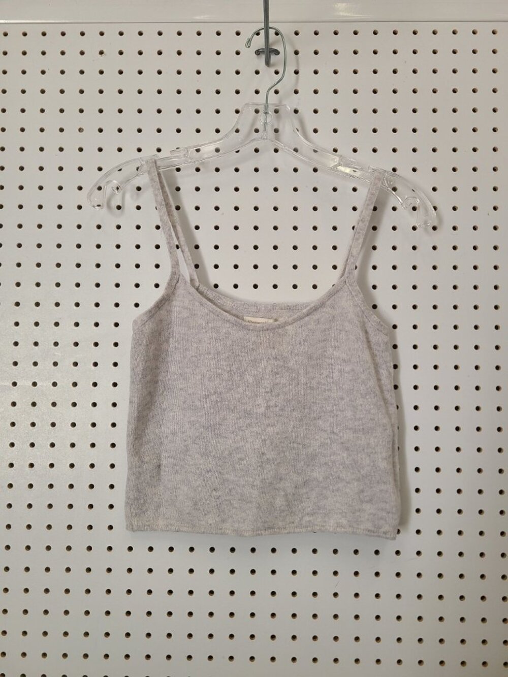 Abercrombie & Fitch Gray Merino Wool-Blend Cropped Tank Top Small